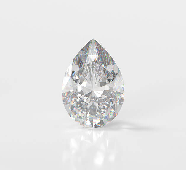 Pear Diamond isolated on white background 3d rendering